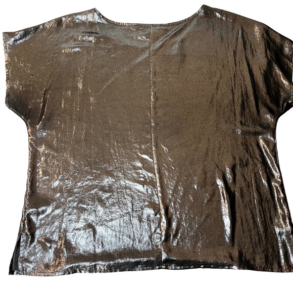 Dark Silver Gray Metallic Sheer Top by XXI - Picture 4 of 6